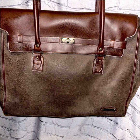 Liz Claiborne Leather Laptop Bag With Two Spacious Compartments Sophisticated - Picture 1 of 6